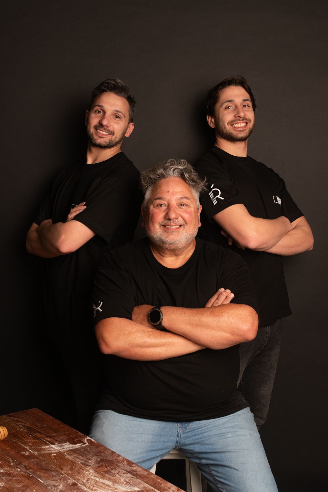 Los tres socios de Rústico: padre e hijos